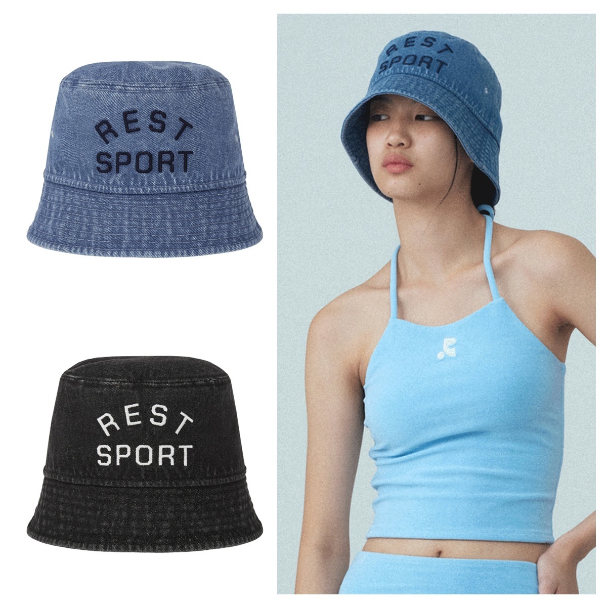 ハット Rest & Recreation DENIM BUCKET HAT 5BSH155