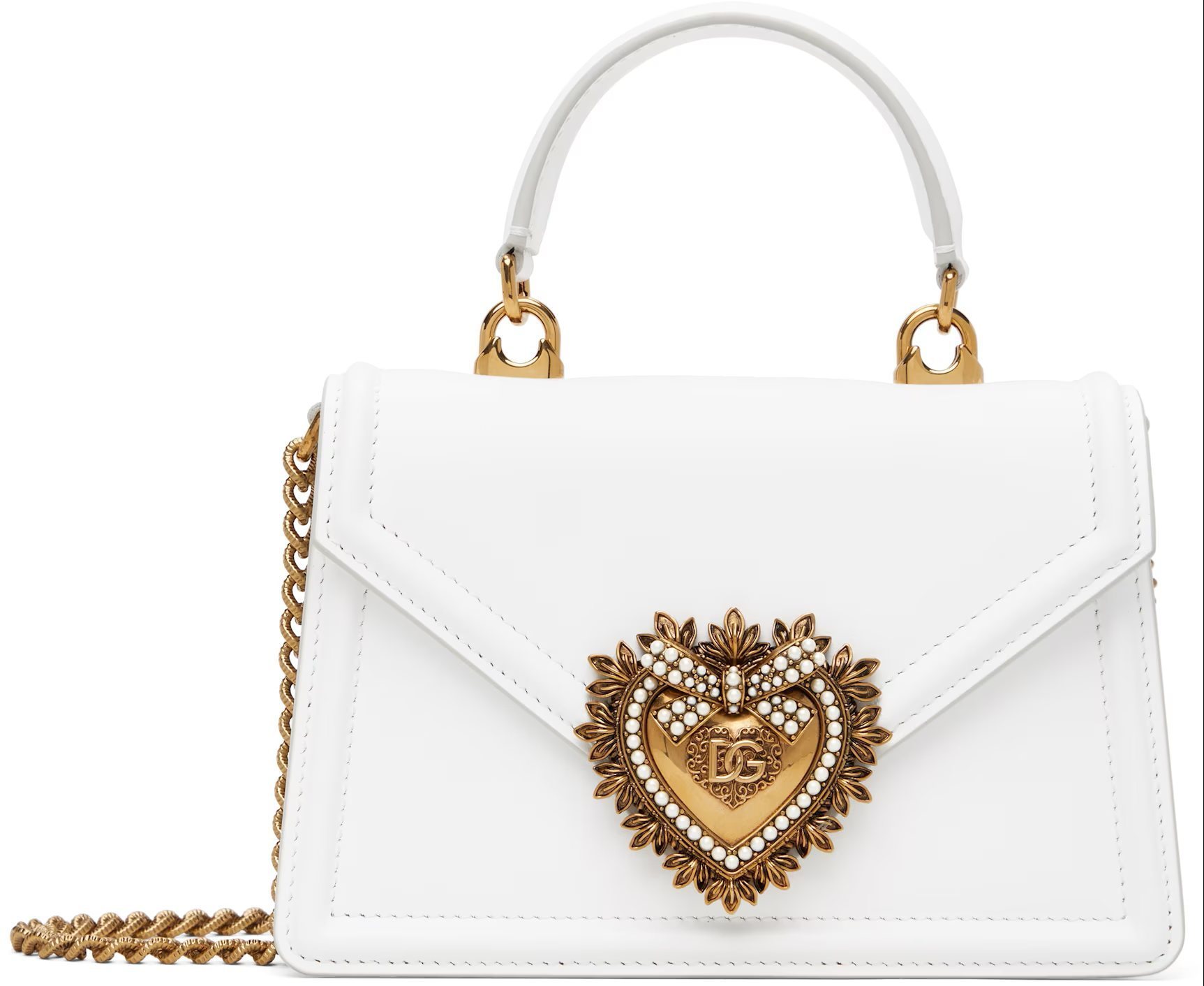 ★Dolce&Gabbana★ ホワイト スモール Devotion バッグ