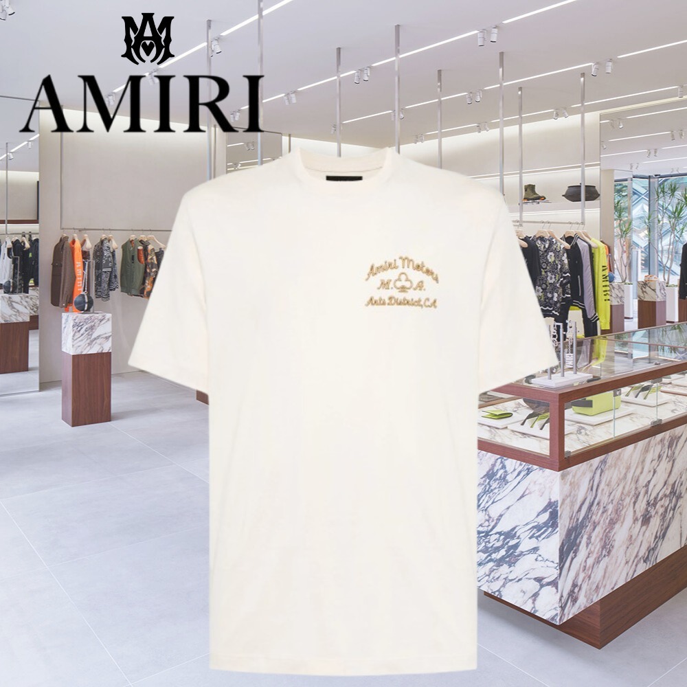 夏の定番 AMIRI Tシャツ モーター ロゴ コットン 白 メンズ