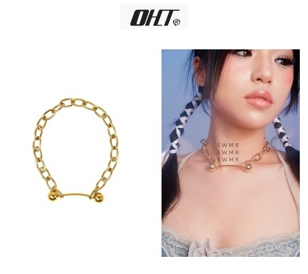 関送込 OHTNYC GOLD BOLD BARBELL PIERCING CHOKER