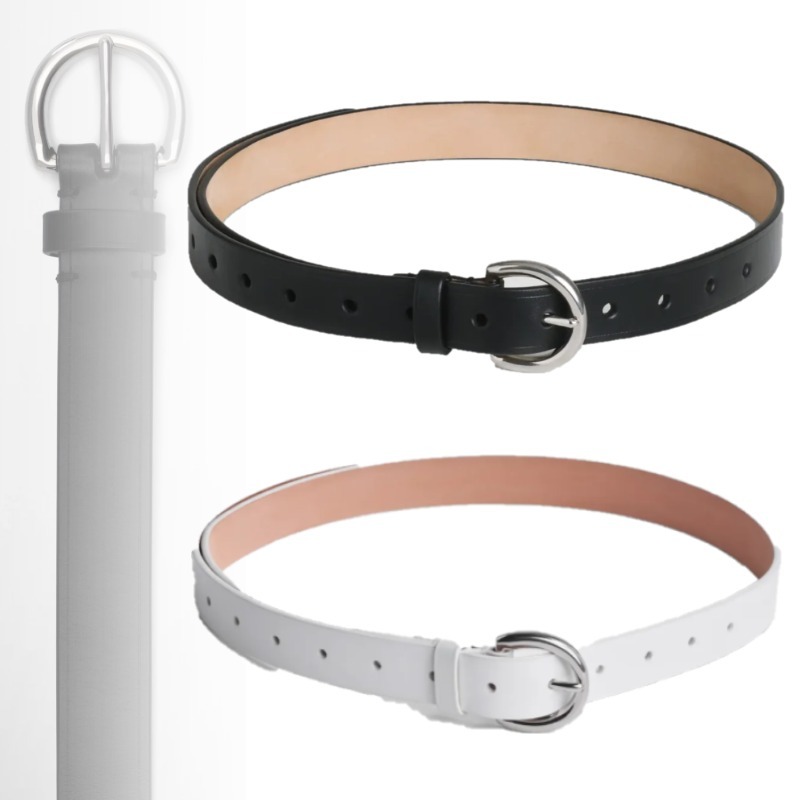 【PHOEBE PHILO】レザー ベルト ラウンドバックル 25MM