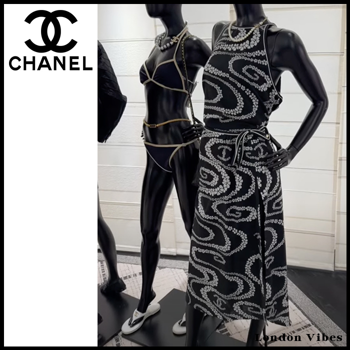 25ココビーチ♪ CHANEL コットンベール ワンピース 綺麗なライン
