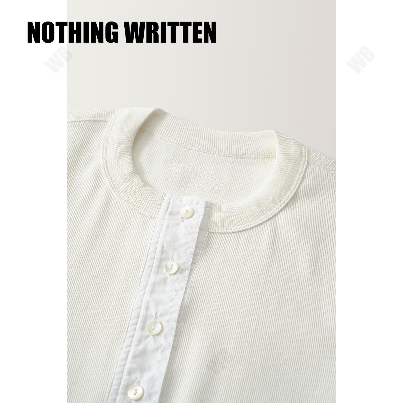 [NOTHING WRITTEN] ヴィンテージボタンTシャツ NOTHING WRITTEN] Vintage button t-shirt (White) ☆送料込