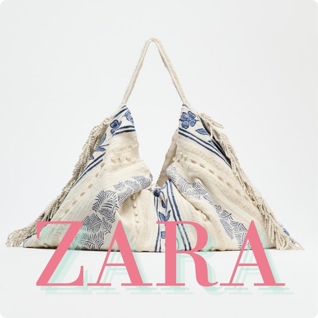 ZARA プリント柄ショッパーバッグ 6000/610