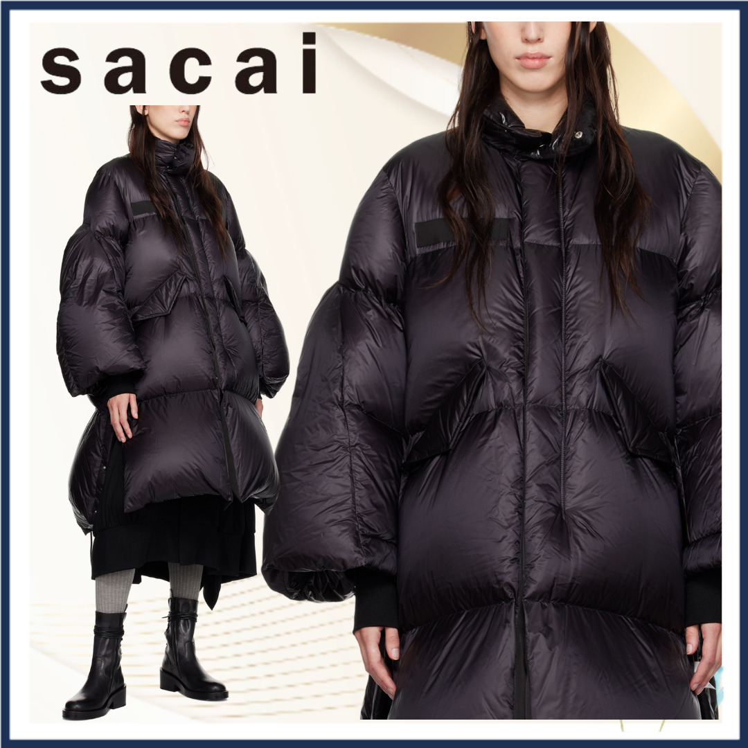 【sacai】ブラック パデッド ダウンコート