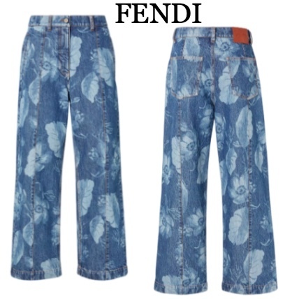 FENDI フェンディ ロゴ デニム パンツ ブルー