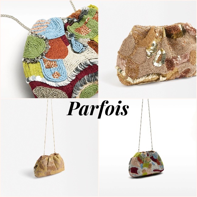 ポルトガルParfois★フォルムお洒落 華やかビーズバック★2色