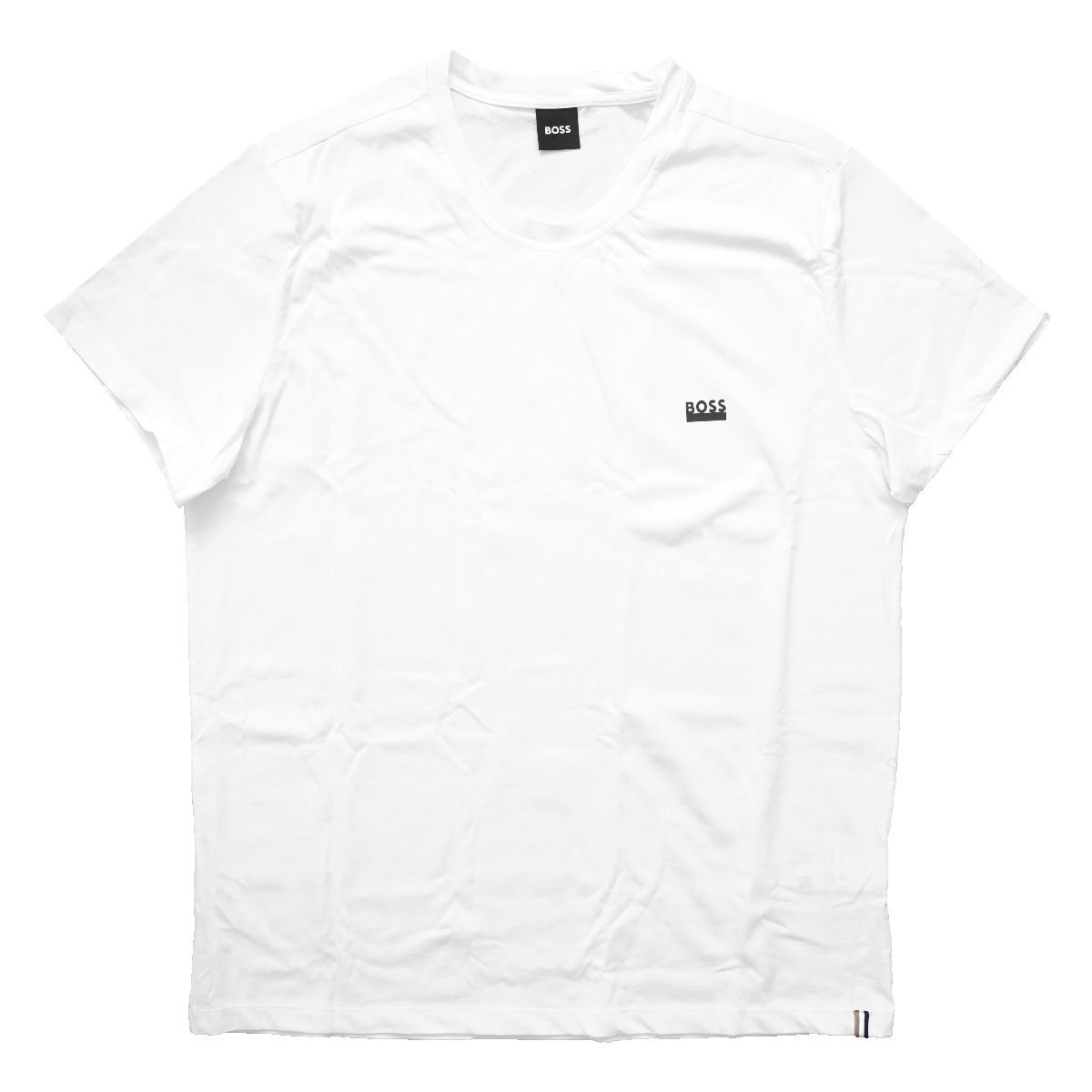 2025 BOSS ロゴ シグネチャーストライプ Tシャツ 白 M ボス HUGO
