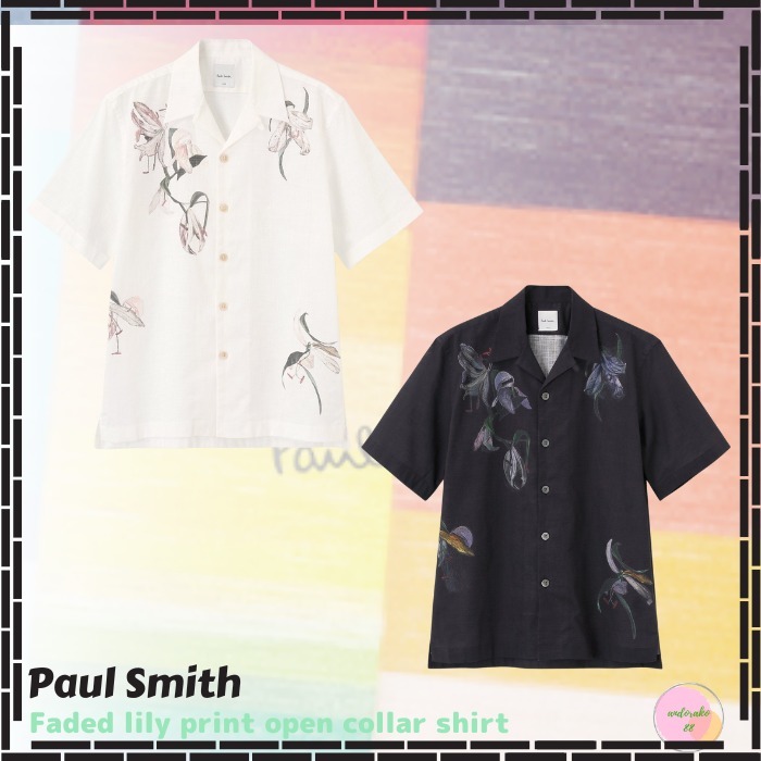 新作★PAUL SMITH★フェイデッドリリー オープンカラーシャツ