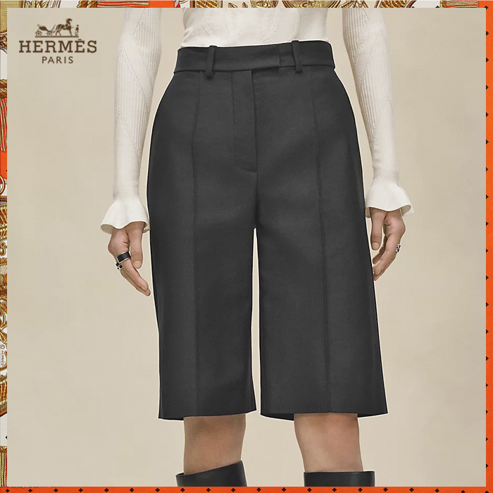 HERMES 25AW 《ハイウエスト バミューダパンツ》ブラック 直営店