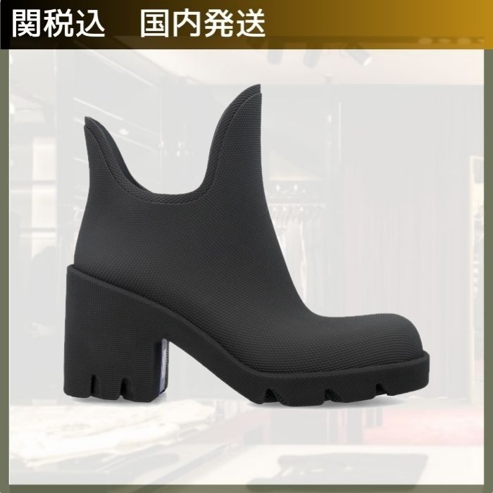 Burberryバーバリー/マーシュラウンドトゥ アンクルレインブーツ