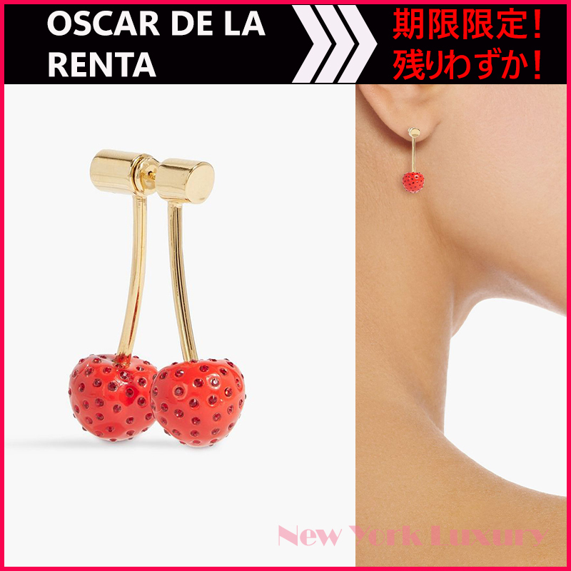 OSCAR DE LA RENTA★素敵！enamel and crystal earrings