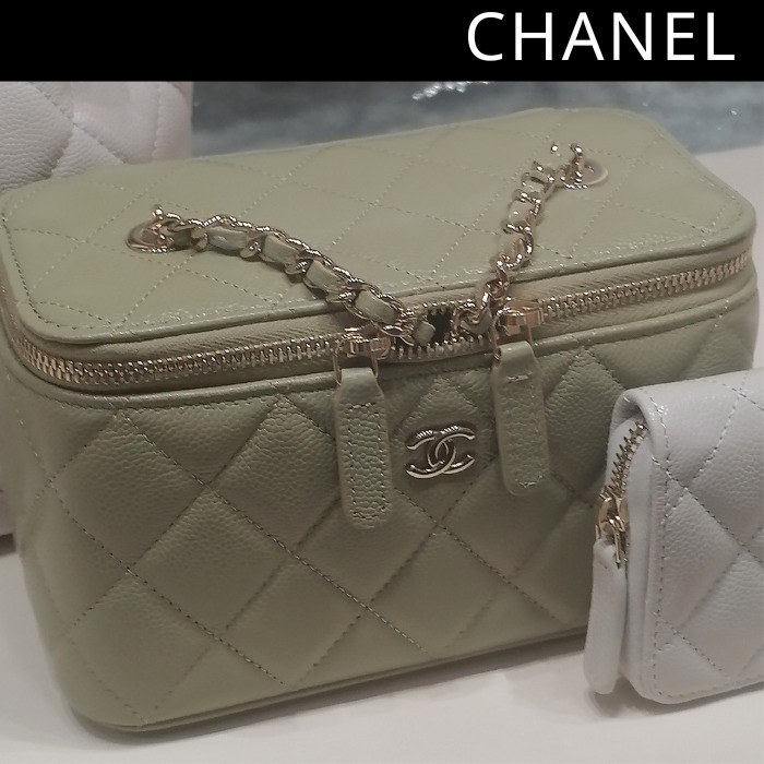 CHANEL シャネル ヴァニティーケース イエロー マトラッセ