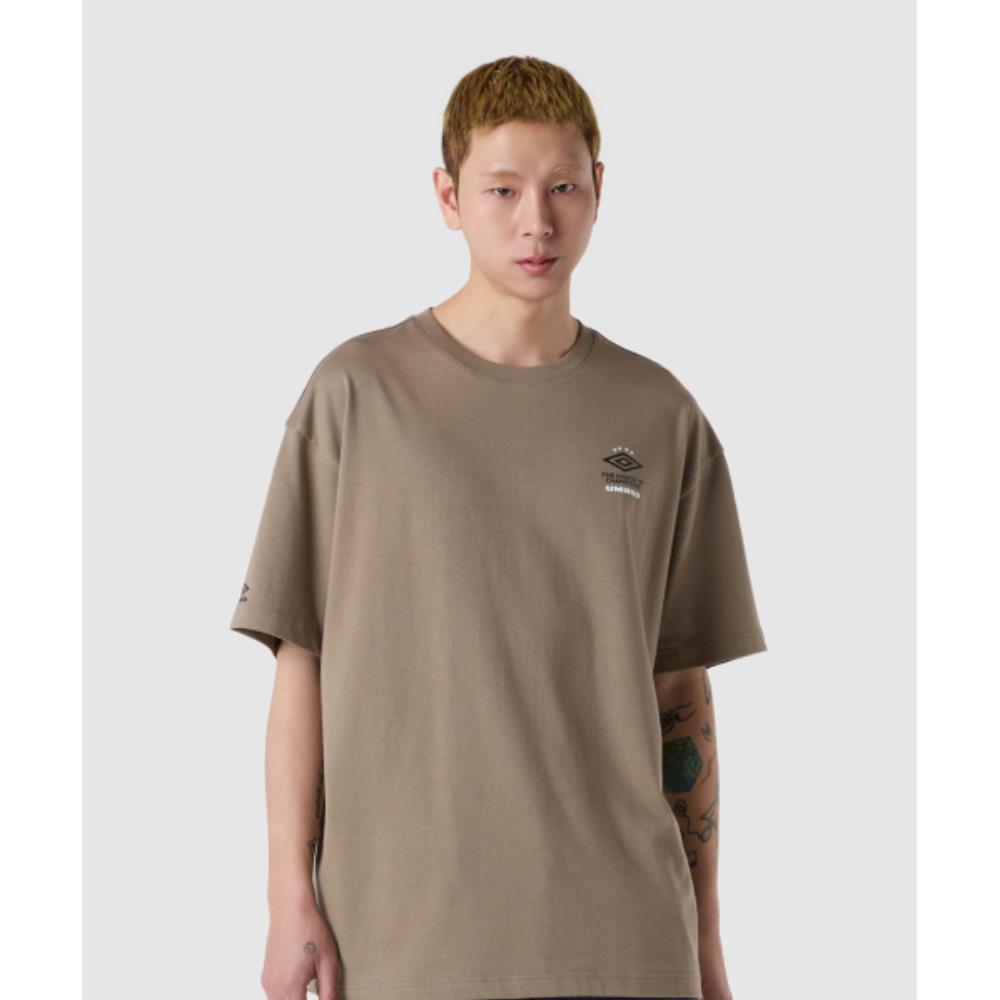 ◆UMBRO◆ HBL Double Diamond Logo Short Sleeve T-Shirt Beige