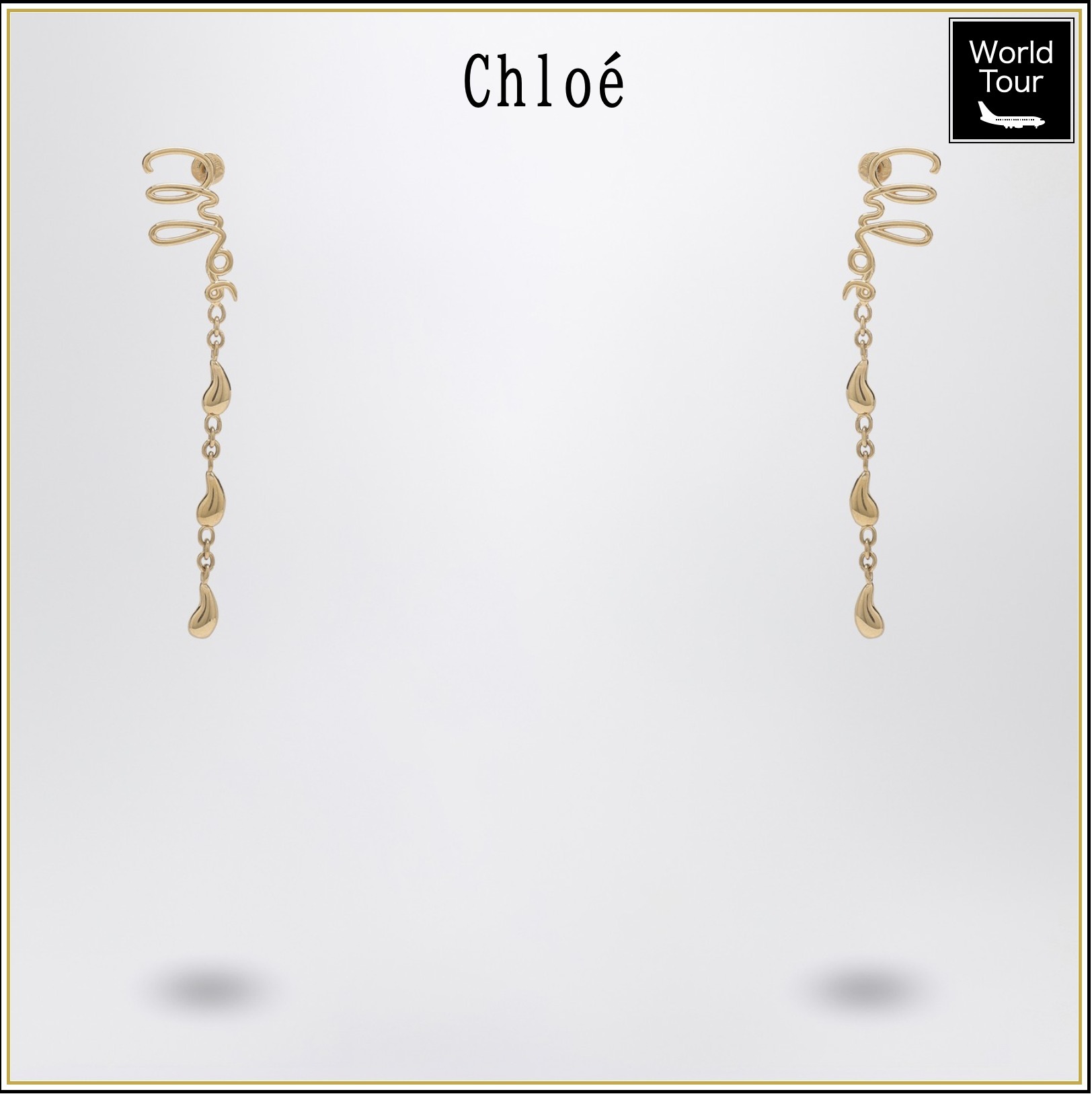 Chloe ヴィンテージゴールドブラス Iconicダングリングピアス