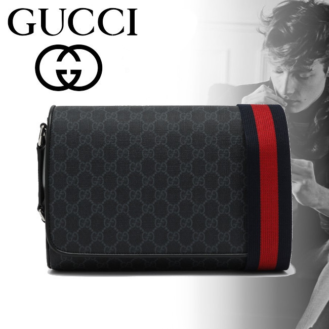 正規店買付【GUCCI】GGミディアム ブラック/グレー バッグ