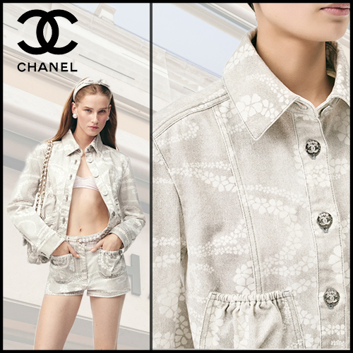 ★爽やかな花柄デザインが可愛い★【CHANEL】ジャケット