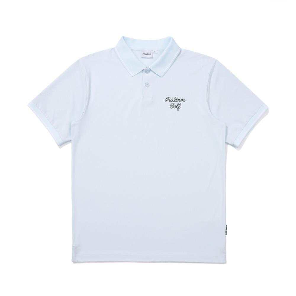 Tシャツ・カットソー Malbon Golf Bucket Mesh Mix Polo T-Shirt SKY BLUE MAN M4321P