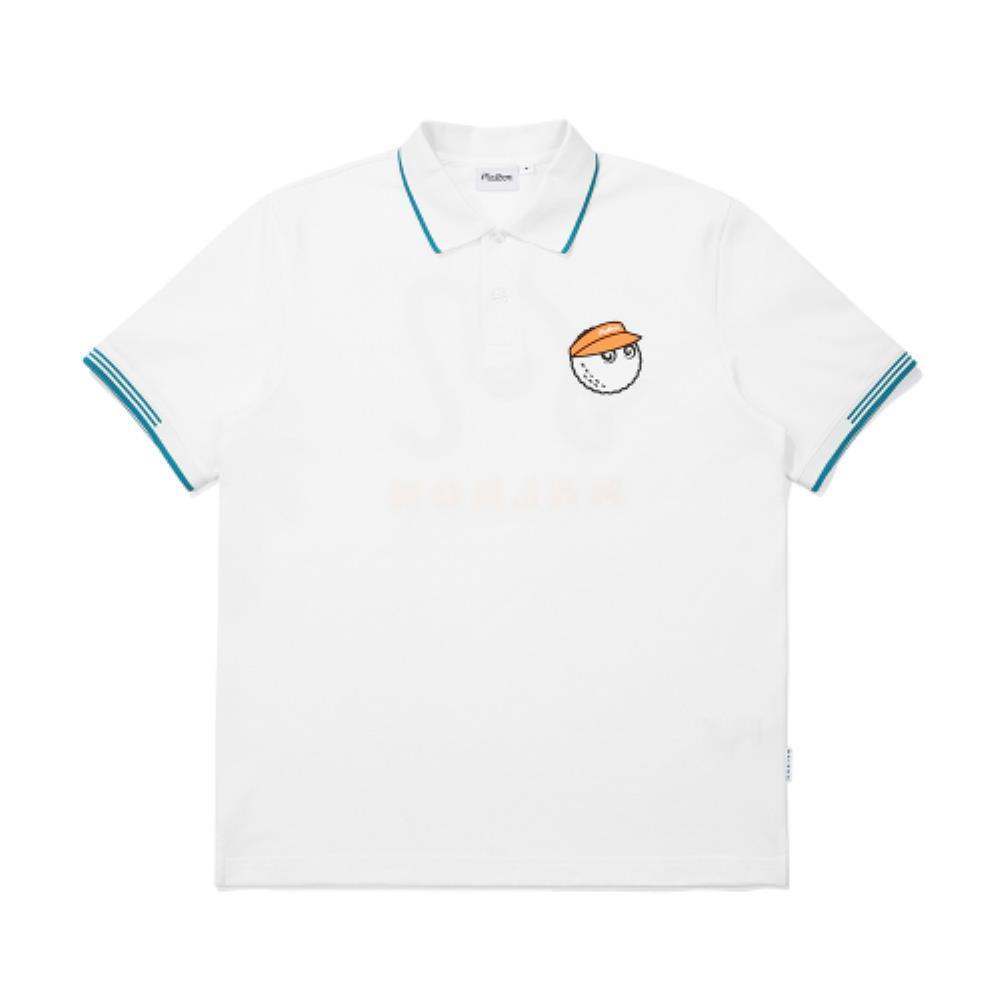Tシャツ・カットソー Malbon Golf M Basic Pique Polo T-Shirt WHITE MAN M5221PTS81W
