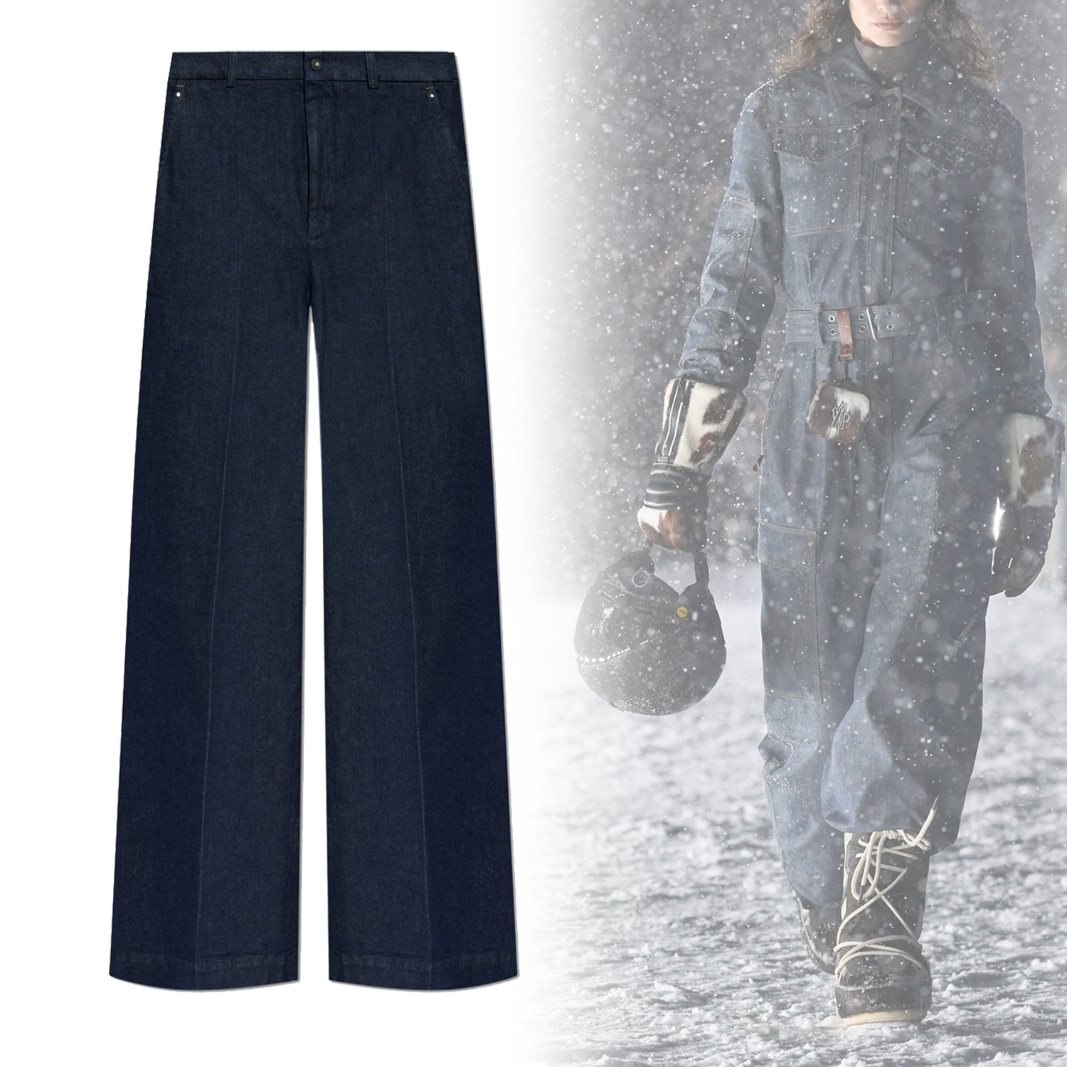 ◆MONCLER◆ ハイウエスト ワイドレッグ ジーンズ