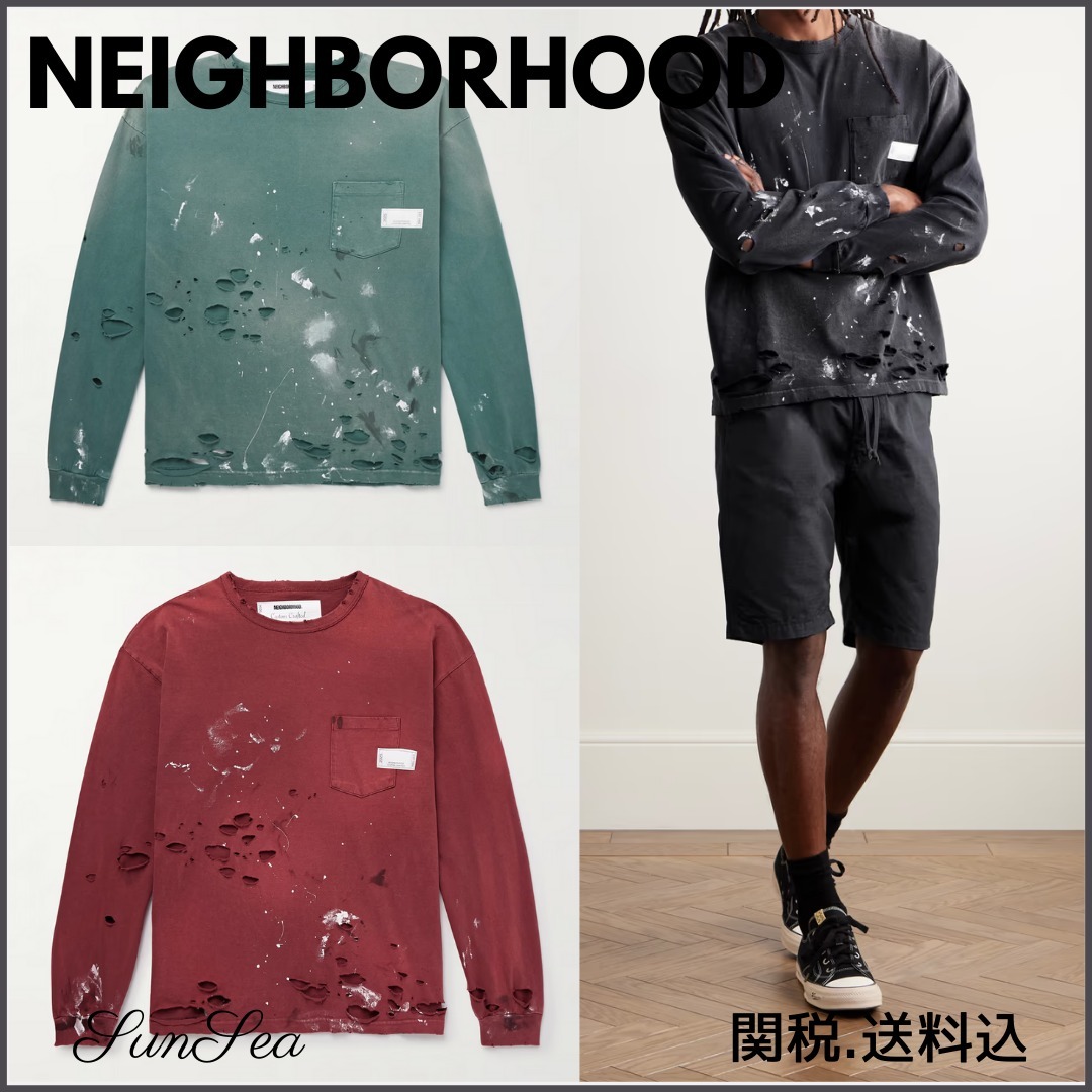 関税送料込【Neighborhood】ペイントコットン Tシャツ