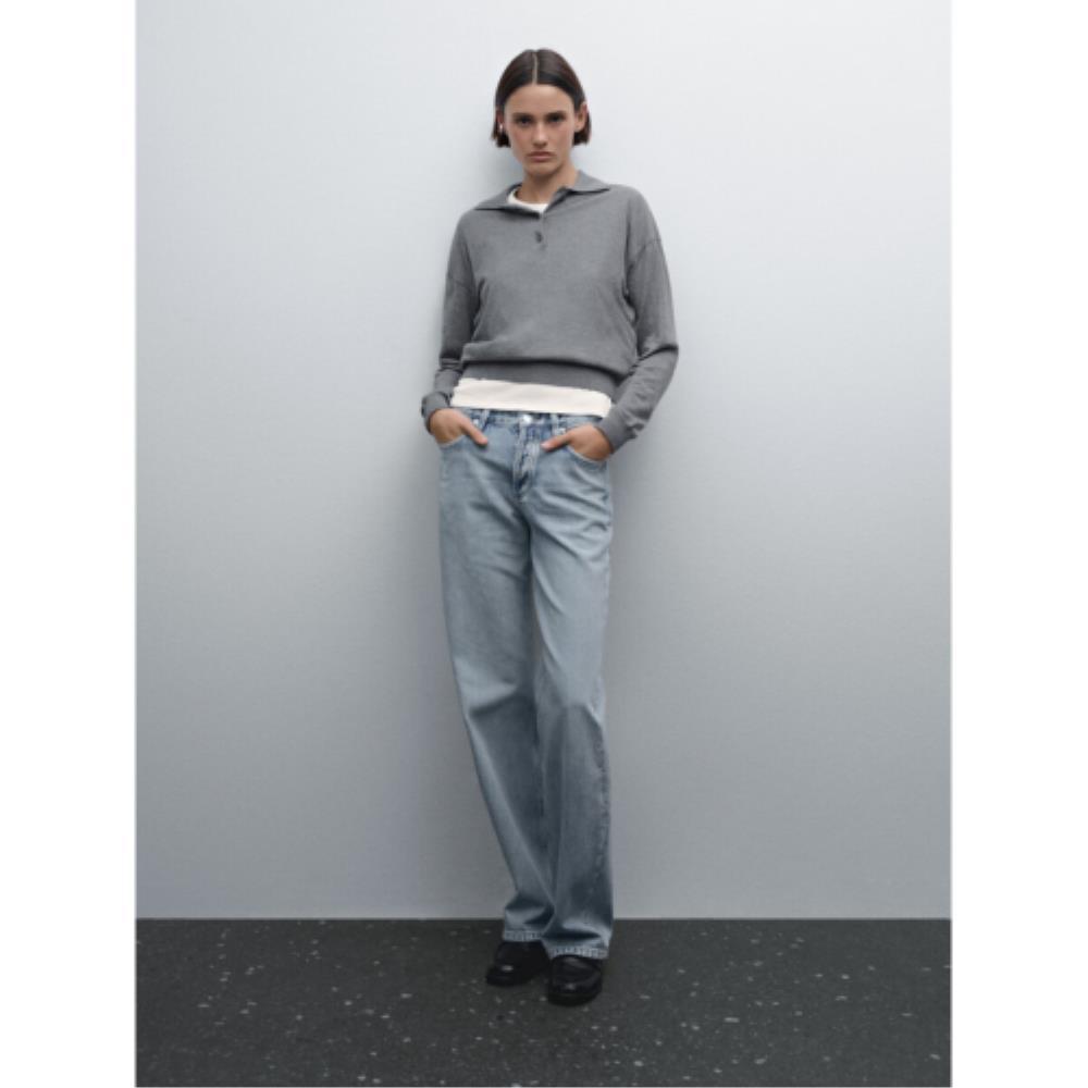 ◆Massimo Dutti◆ Mid-waist wide leg denim pants