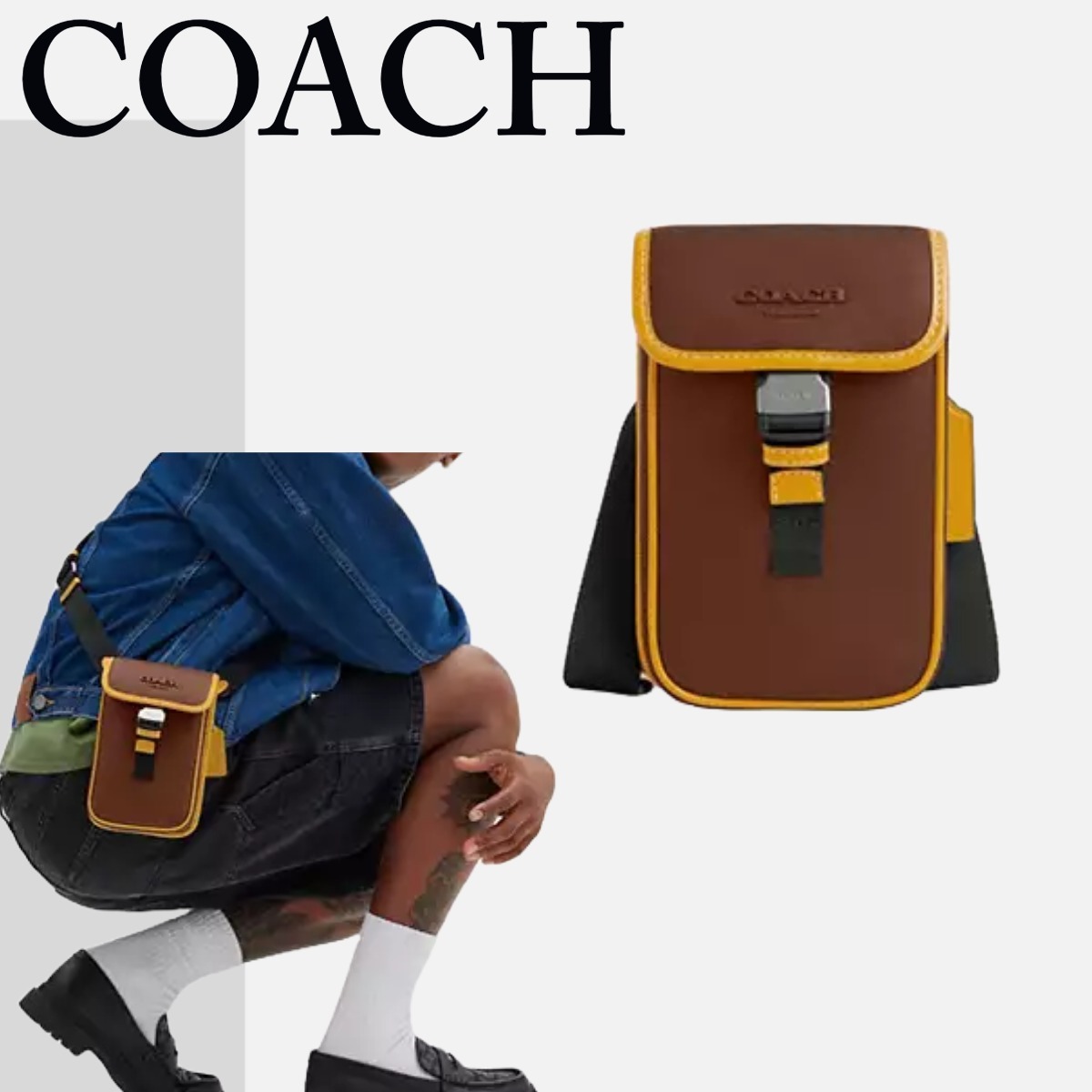 COACHレーサー フォーン クロスボディ バッグ
