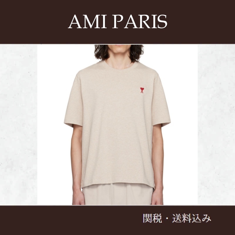AMI Paris★ベージュ Ami de Coeur Tシャツ