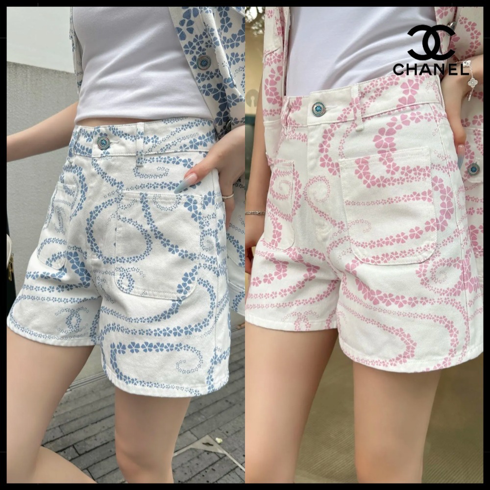 【可愛く夏映え♪】CHANEL ココビーチ デニム ショートパンツ