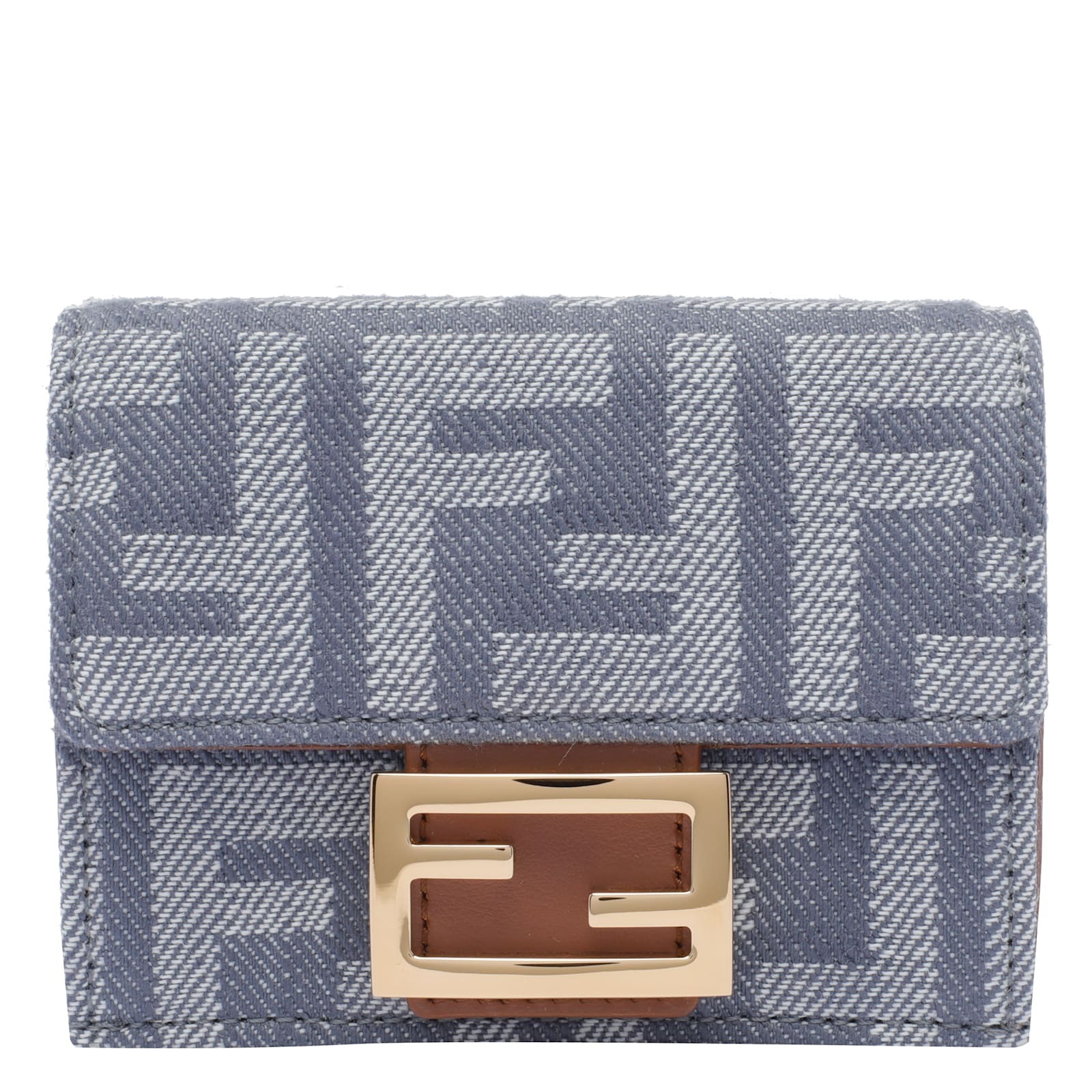 【送料&関税込】Fendi Ff Logo Denim Trifold Wallet