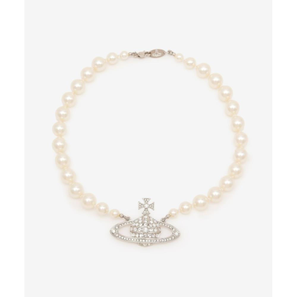 ネックレス・ペンダント Vivienne Westwood One Row Pearl Bath Relief Necklace Platinu