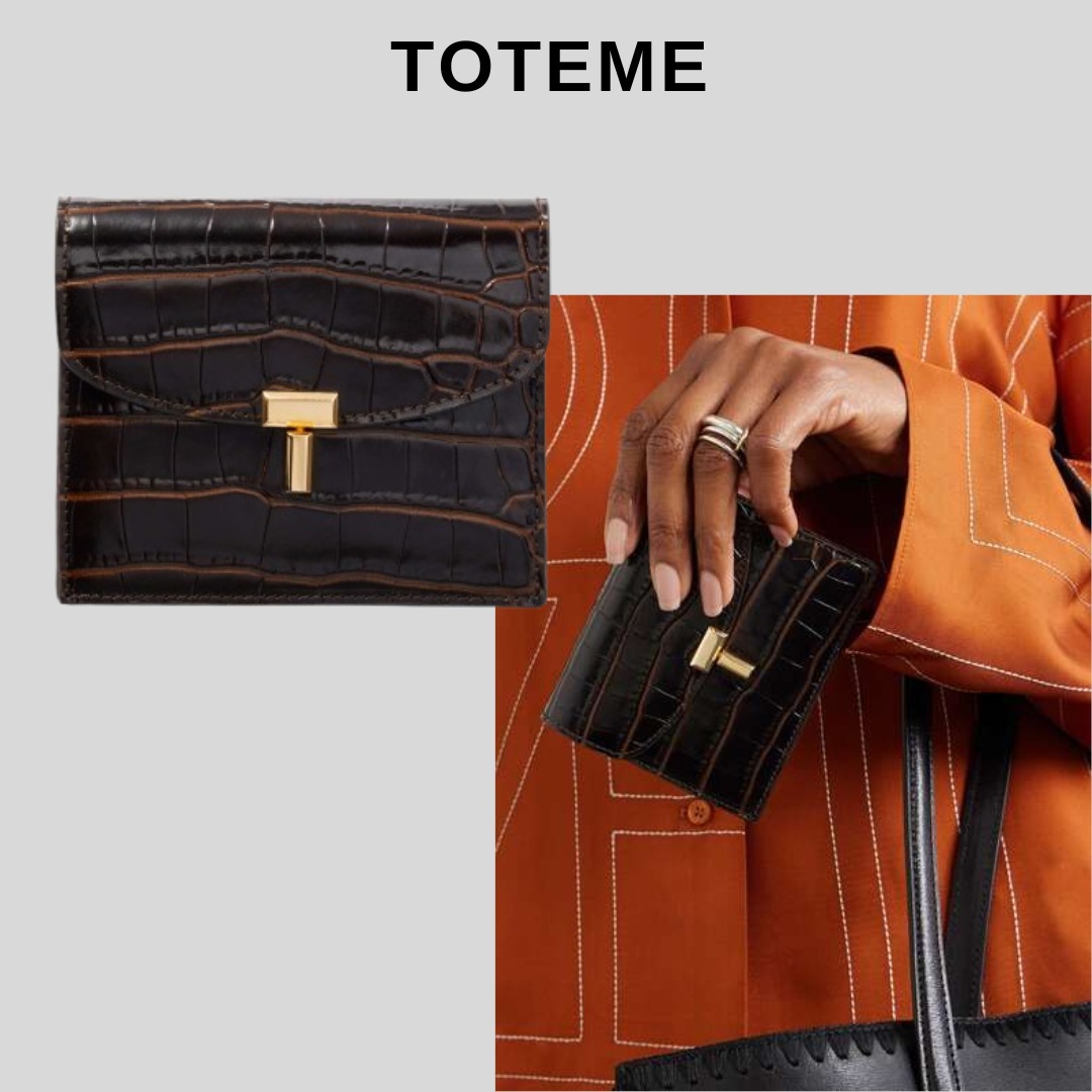 TOTEME クロコ風レザー カードケース【関税なし】