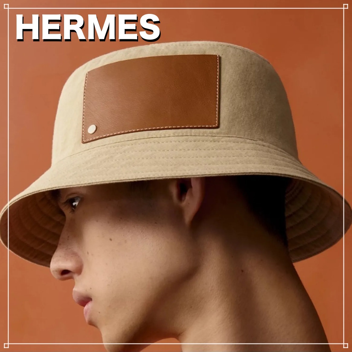 HERMES BoB Kairos Heritage バケットハット レザー 帽子