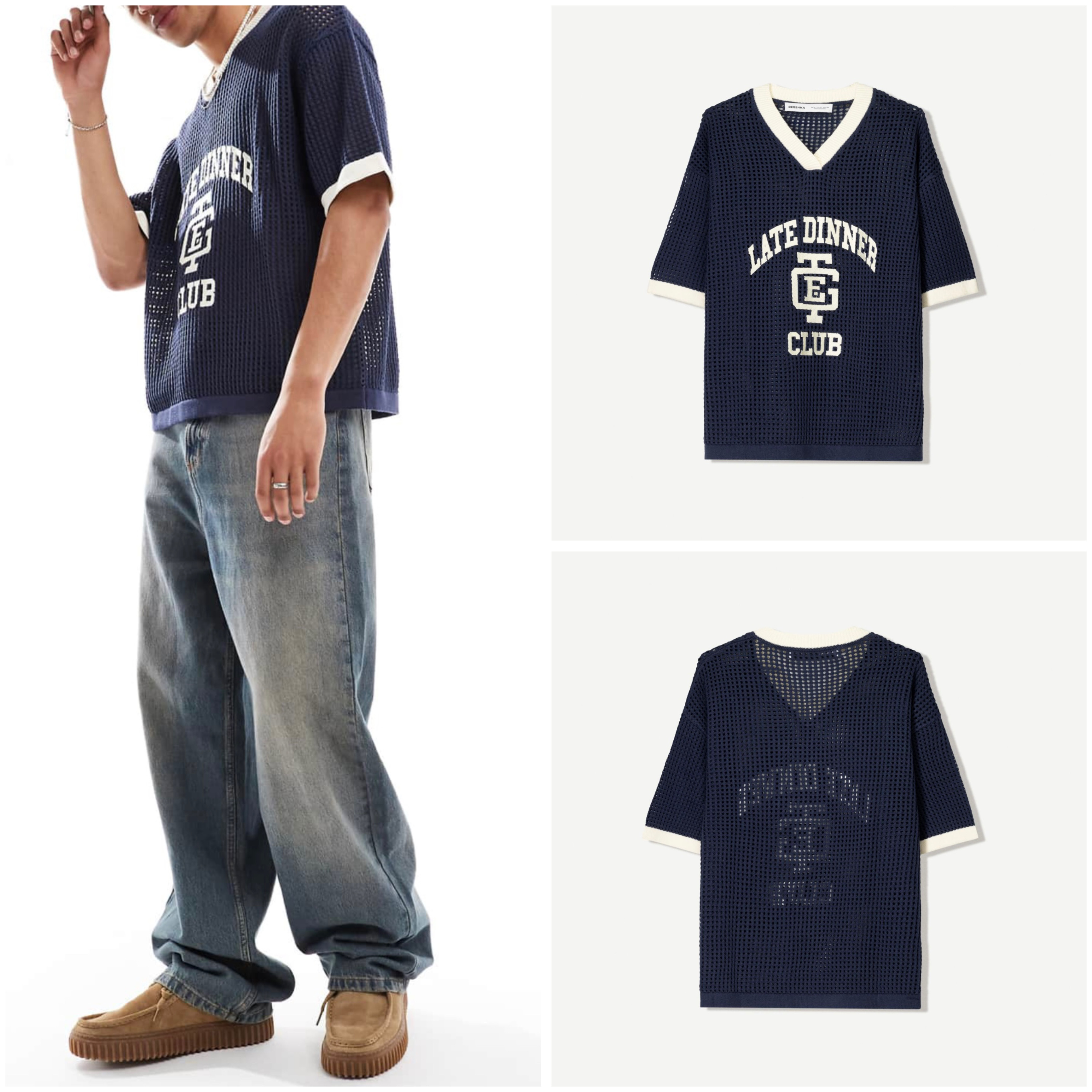 【BERSHKA】S/S Mesh Sports T-Shirts ベルシュカ