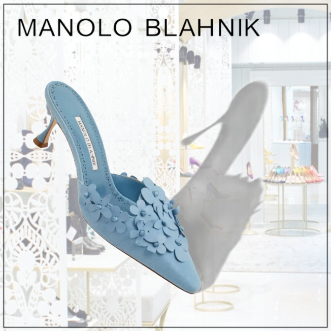 【MANOLO BLAHNIK】スエードポインテッドトゥミュール