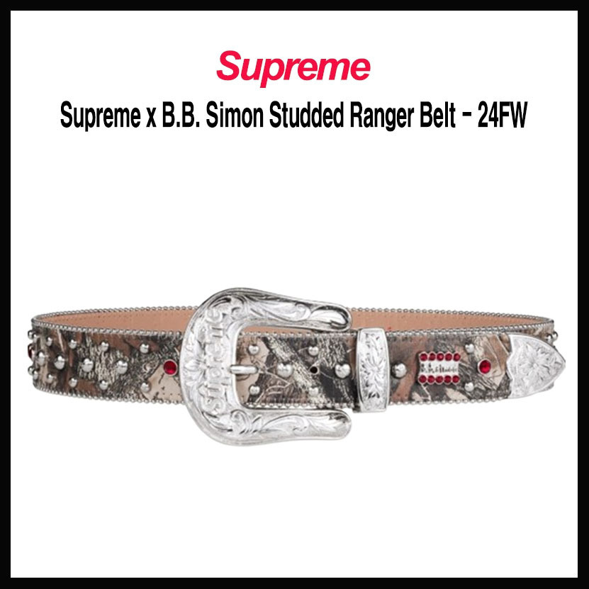 【SUPREME X B.B. SIMON】STUDDED RANGER BELT - 24FW