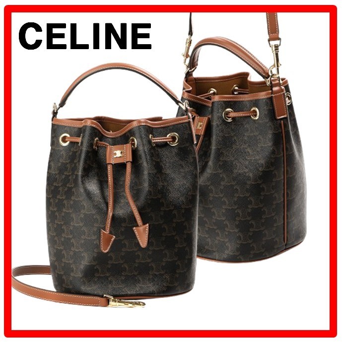 ☆人気☆【CELINE】☆Clara Bag in Triomphe Canvas Calfskin☆