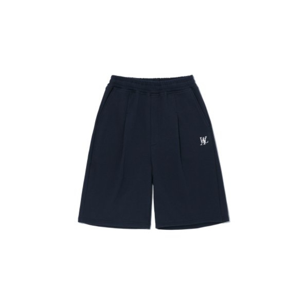 ハーフ・ショートパンツ WOOALONG Signature daily tuck half pants NAVY SF2DHP301NA