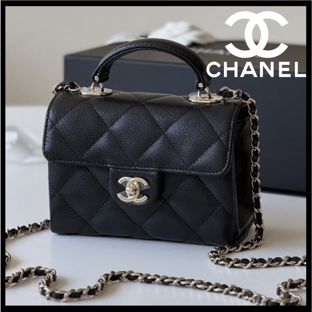 【コンパクトな♪】CHANEL トップハンドル ミニバッグ