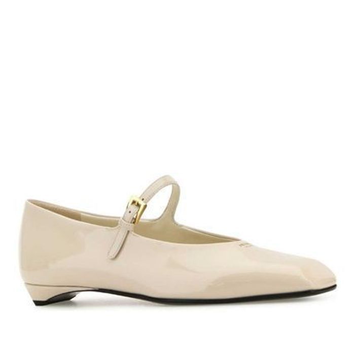フラットシューズ PRADA Ivory leather ballerinas