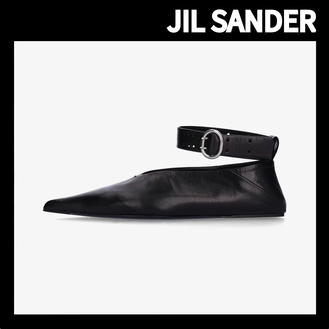 【JIL SANDER】Ankle Strap Flat Shoes/追跡+関税+全国送料込み