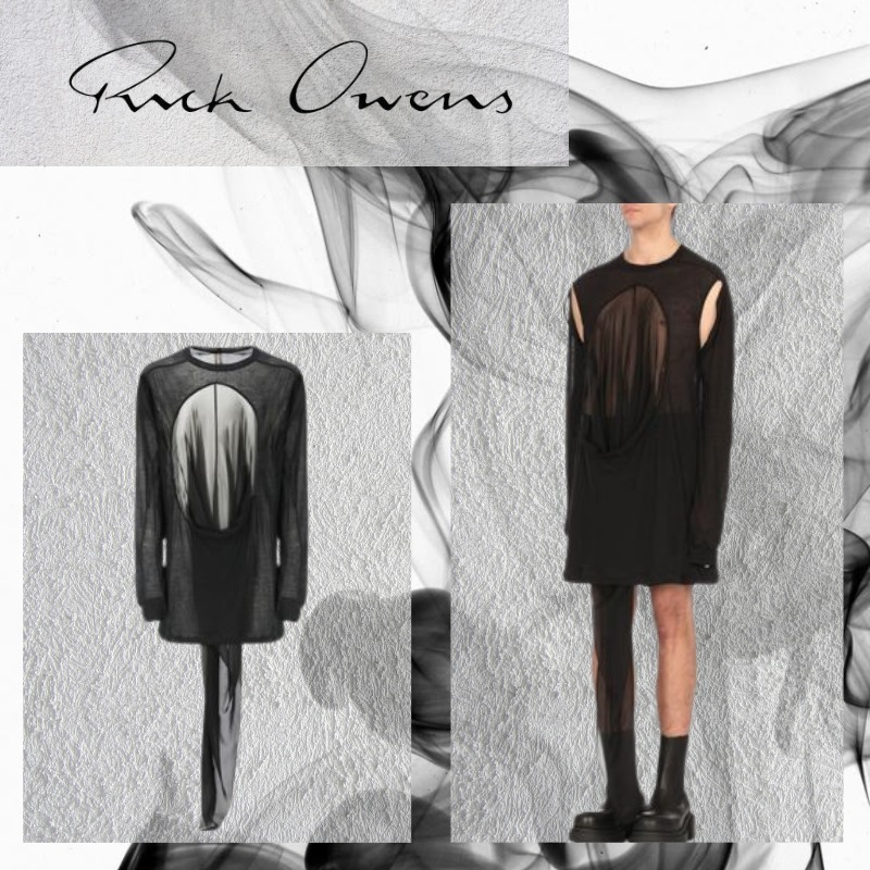 【RICK OWENS】リックオウエンス ドレインTシャツ ブラック