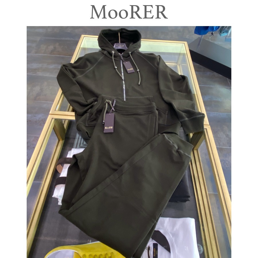 関税込★MooRER★NORCIA★コットン スウェット上下セット/カーキ