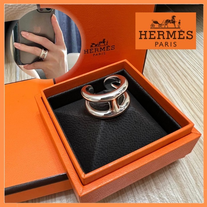 【シンプルな上品さ☆】HERMES エルメス オスモズ 指輪リング GM