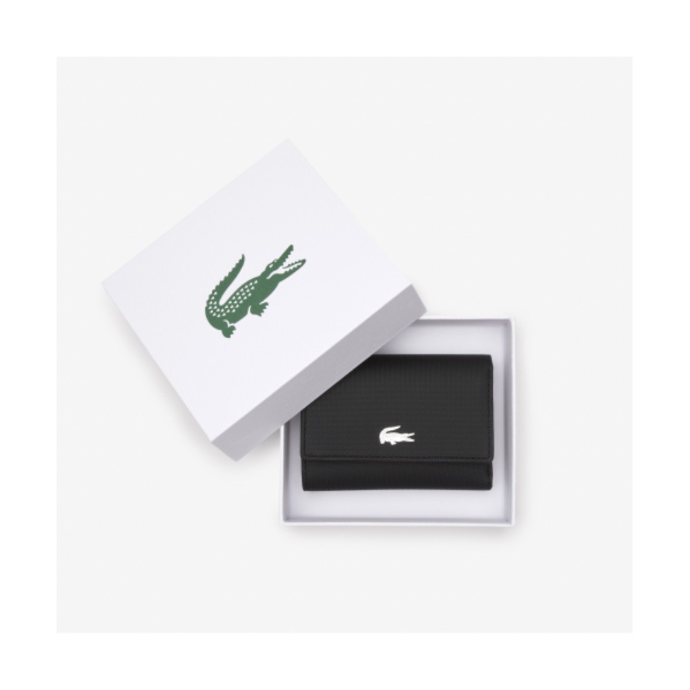 ★LACOSTE★ Women Anna Compact Wallet Black NF4190A55GA91