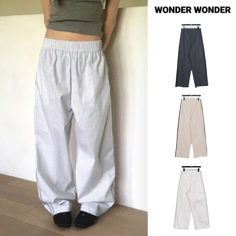 【WONDER WONDER】Pheno Dot Track Color Matching Nylon Pants