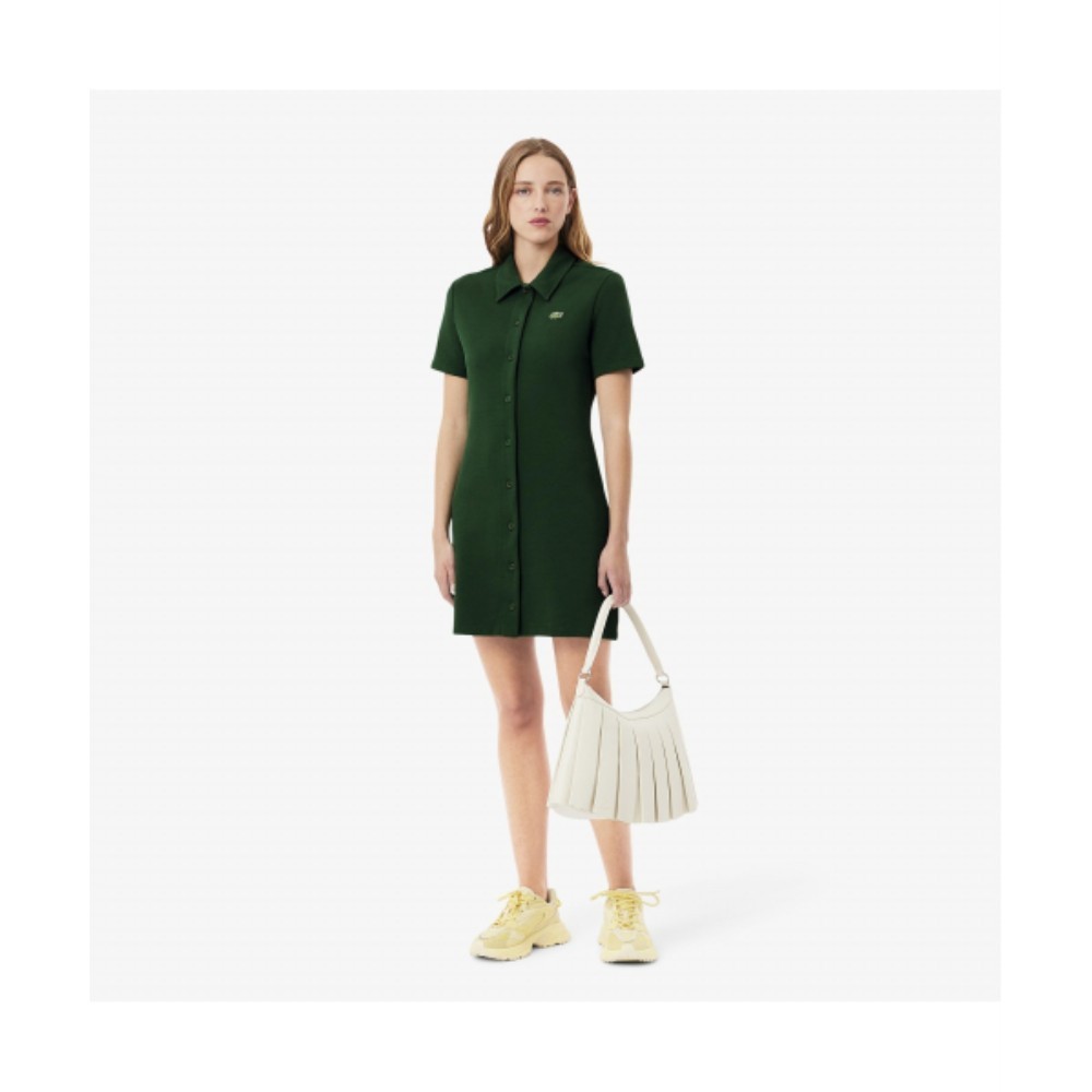 ★LACOSTE★ Women's Double Layer Pique Short Sleeve Shirt Dr