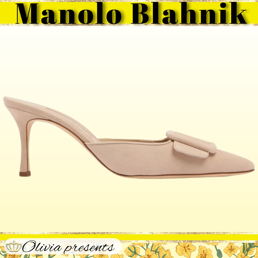 Manolo Blahnik>>メイセール スエードミュール 70mm