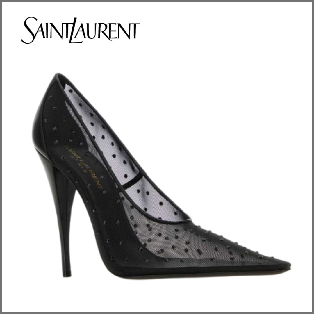 SAINT LAURENT サンローラン 装飾 ポインテッドトゥ パンプス