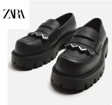 ★ドイツ発*ZARA*新作*ブレイデッドローファー/BLACK★ ローファー ブラック（黒）系 ZARA(ザラ) - 海外通販のBUYMA